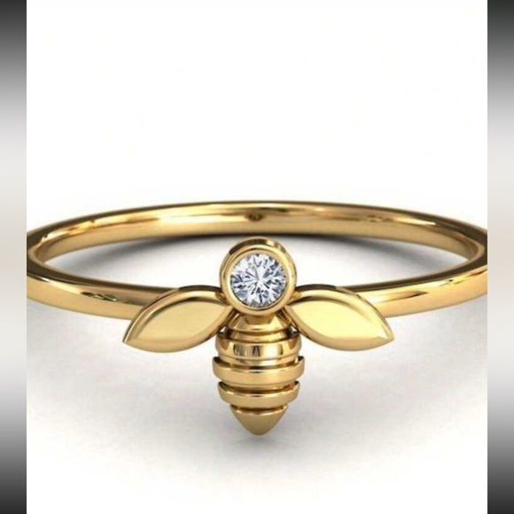 Rhinestone Bumble Bee Ring - Picture 3 of 8